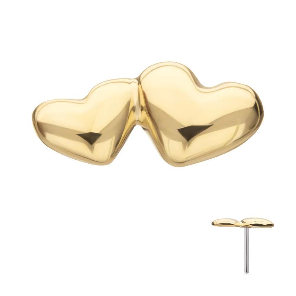 Invictus | 14k gold | Double Puffy Heart
