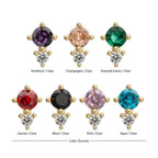 Invictus | 14k gold | Double Round Prong Set Multi-Gem Top