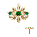 Invictus | 14k gold | Emerald Blossom with Gem | CZ