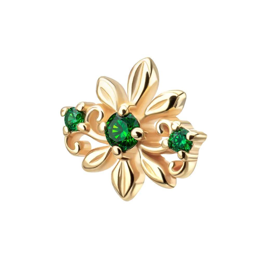 Invictus | 14k gold | Emerald Blossom with Gem | CZ