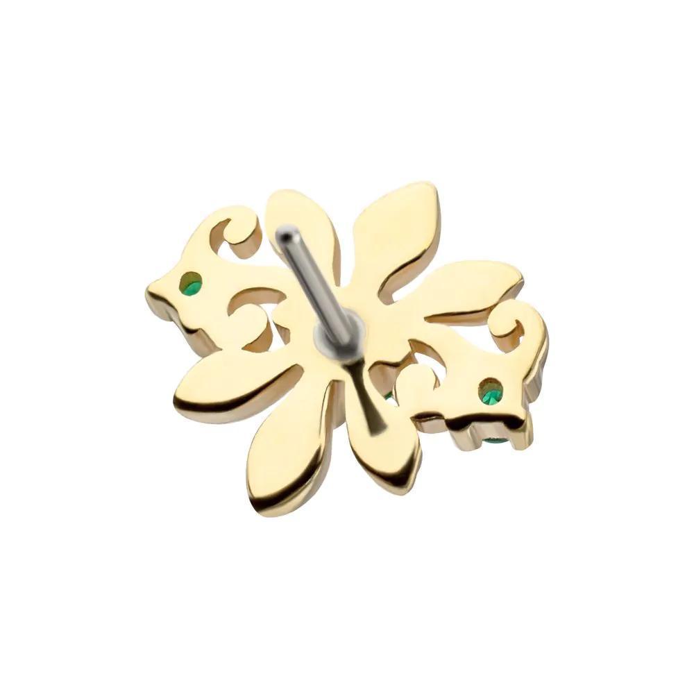 Invictus | 14k gold | Emerald Blossom with Gem | CZ