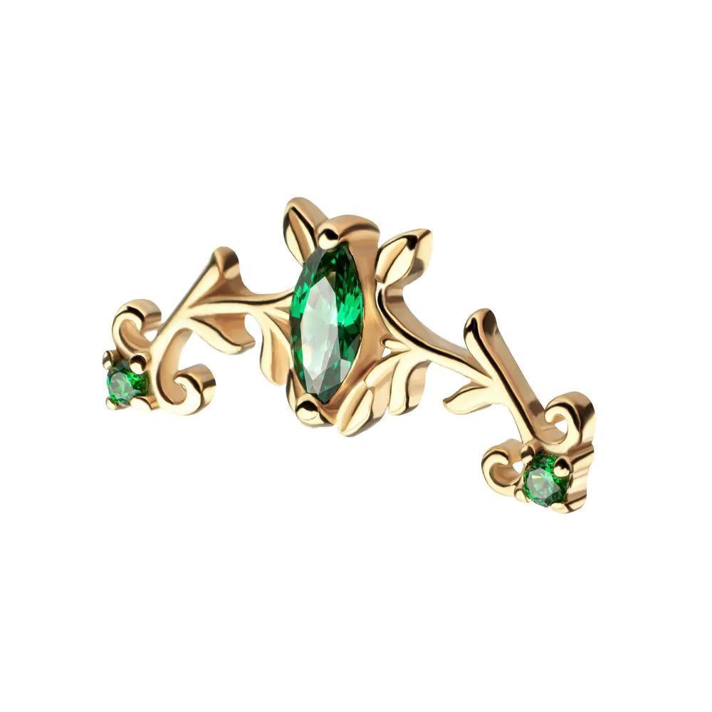 Invictus | 14k gold | Emerald Crown w Gems | CZ