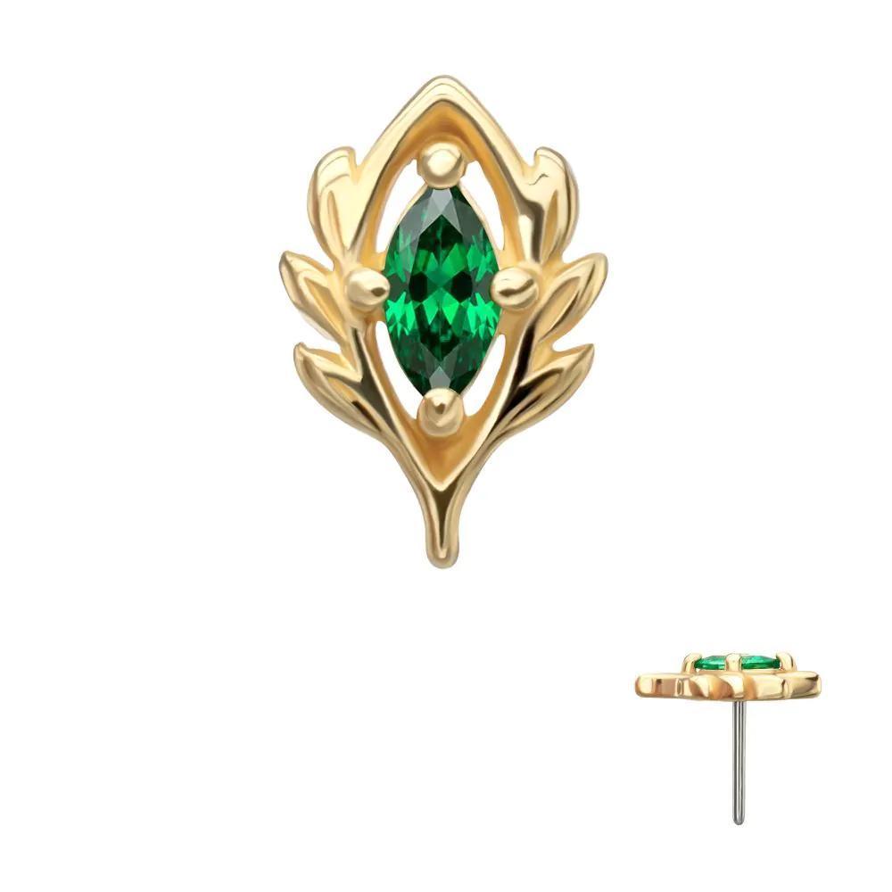 Invictus | 14k gold | Emerald Vine w Marquise | CZ