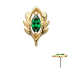 Invictus | 14k gold | Emerald Vine w Marquise | CZ