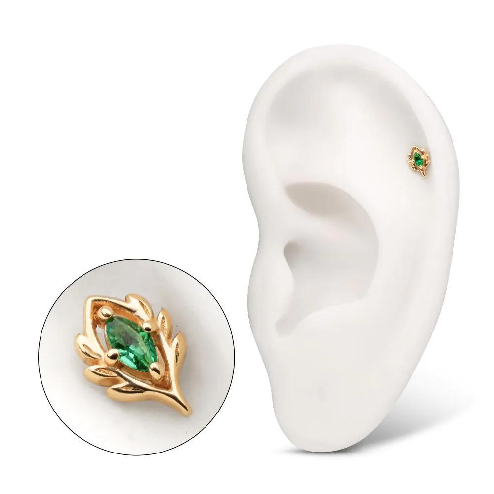 Invictus | 14k gold | Emerald Vine w Marquise | CZ