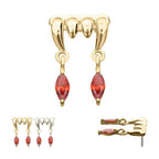 Invictus | 14k gold | Fangs with Marquise Dangle | Garnet CZ