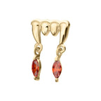 Invictus | 14k gold | Fangs with Marquise Dangle | Garnet CZ