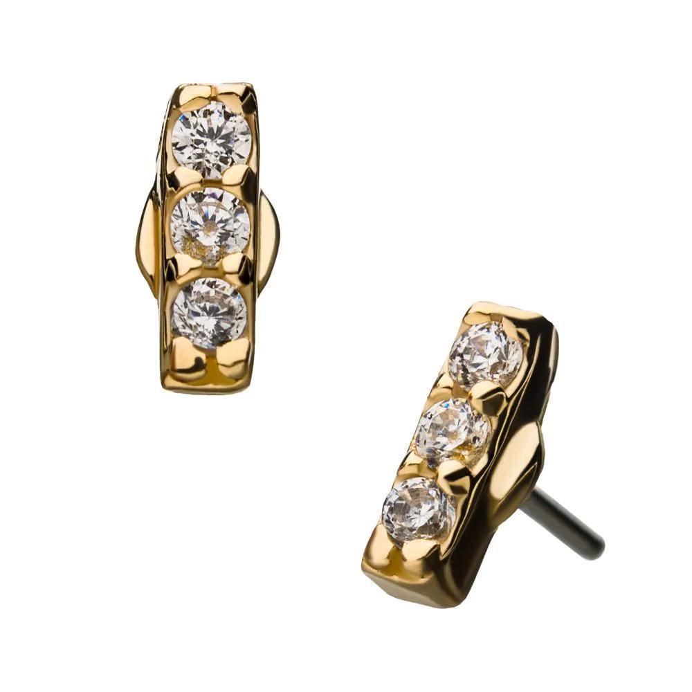 Invictus | 14k gold | Gem Bar | CZ