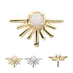 Invictus | 14k gold | Half Starburst | synthetic White Opal