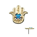 Invictus | 14k gold | Hamsa | Blue Opal