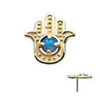 Invictus | 14k gold | Hamsa | Blue Opal