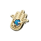 Invictus | 14k gold | Hamsa | Blue Opal