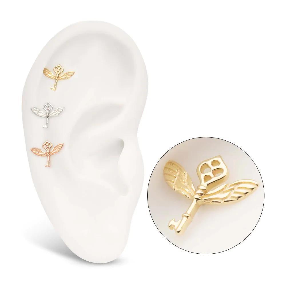 Invictus | 14k gold | Harry Potter | Winged Key Threadless End