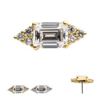 Invictus | 14k gold | Hexagon and Prong Set Baguette | CZ