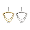 Invictus | 14k gold | Hidden Helix Curved Bar with 2 Tier Chain