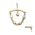 Invictus | 14k gold | Hidden Helix Curved Bar with Chain | CZ