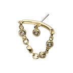 Invictus | 14k gold | Hidden Helix Curved Bar with Chain | CZ