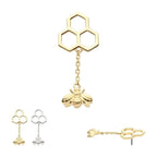 Invictus | 14k gold | Honeycomb with Bee Dangle