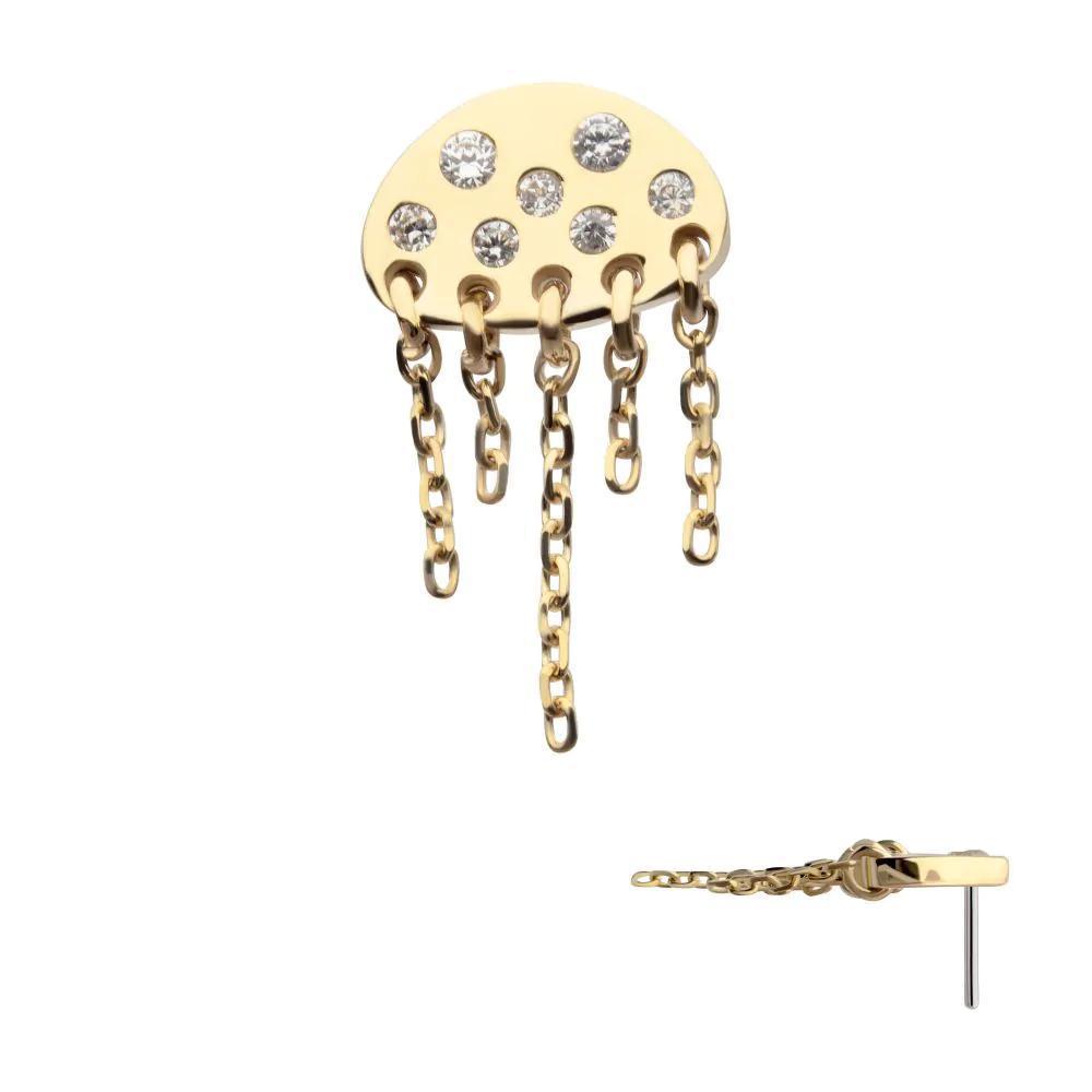 Invictus | 14k gold | Jellyfish with Chains | CZ