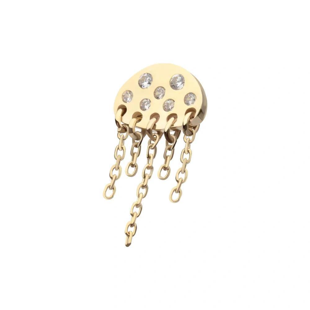 Invictus | 14k gold | Jellyfish with Chains | CZ