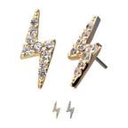 Invictus | 14k gold | Lightning Bolt | CZ