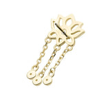 Invictus | 14k gold | Lotus with Triple Chain Dangle | CZ + Synthetic Opal