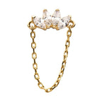 Invictus | 14k gold | Marquise Cluster with Dangling Chain | CZ