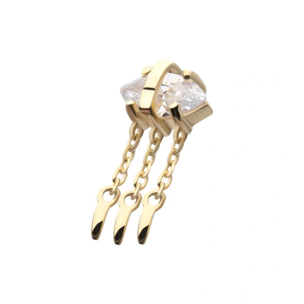 Invictus | 14k gold | Marquise Evil Eye with Triple Dangle | CZ