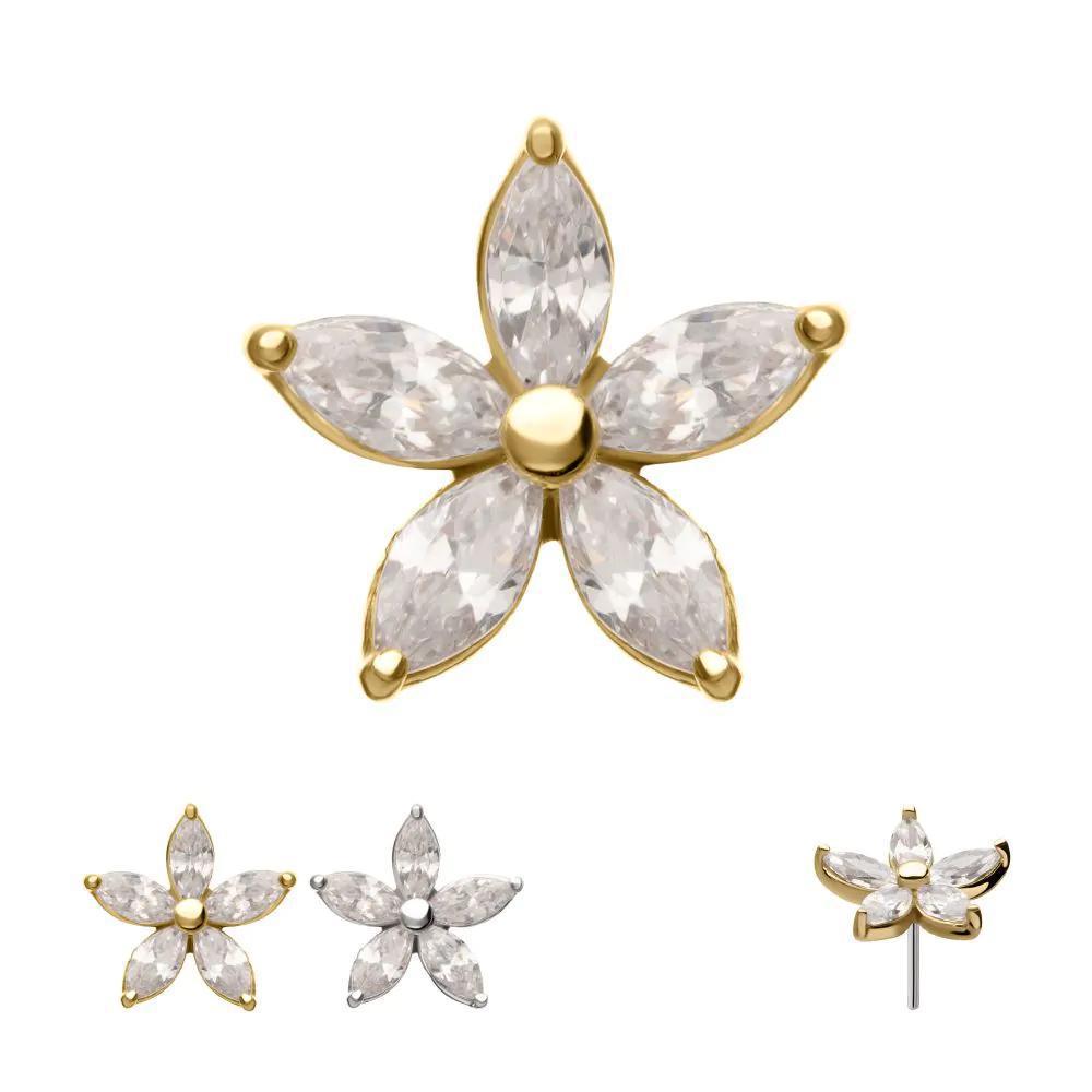 Invictus | 14k gold | Marquise Flower | CZ