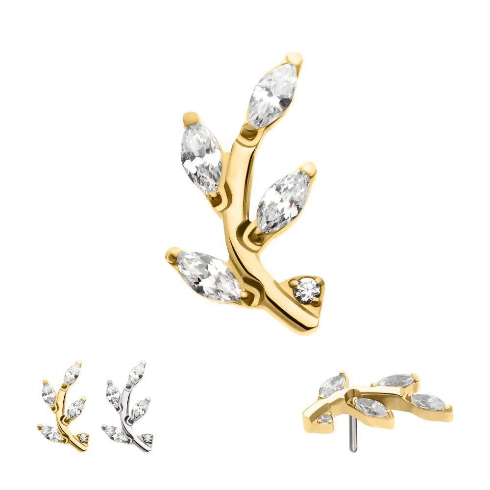 Invictus | 14k gold | Marquise Leaf | CZ
