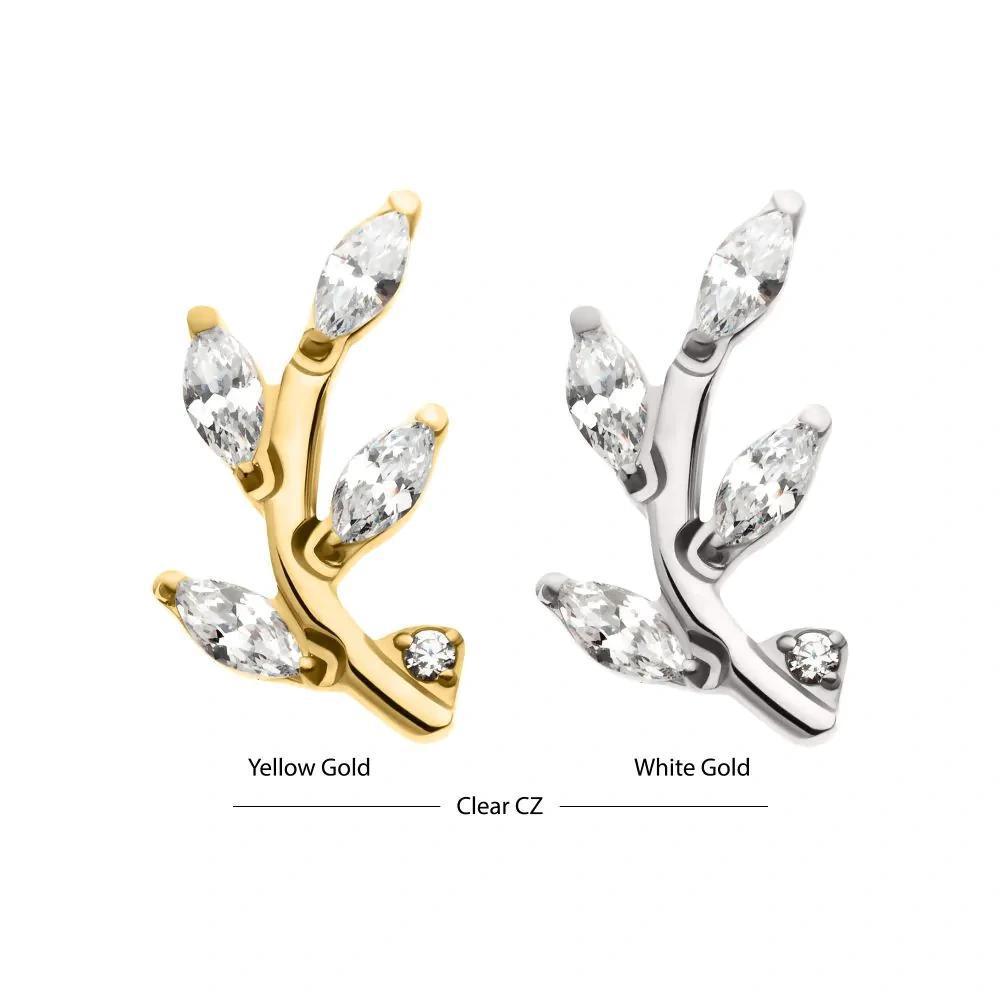 Invictus | 14k gold | Marquise Leaf | CZ