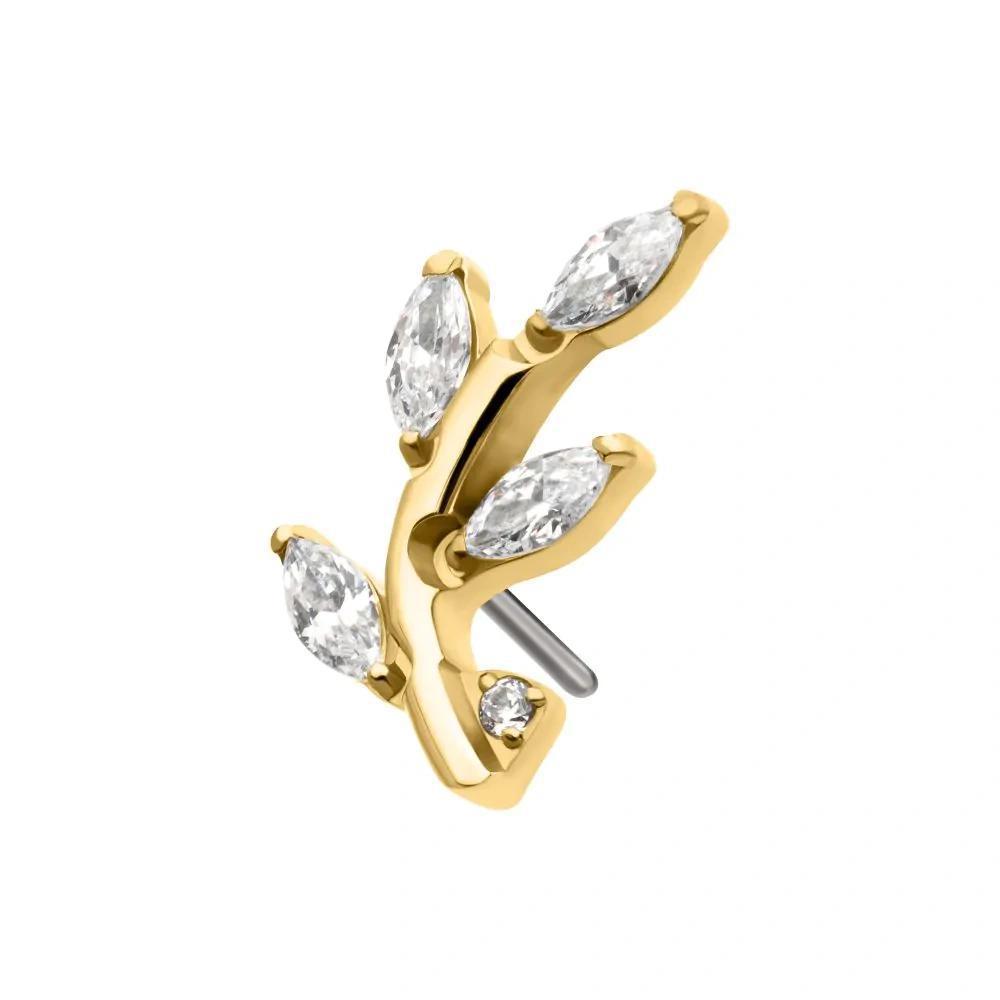 Invictus | 14k gold | Marquise Leaf | CZ