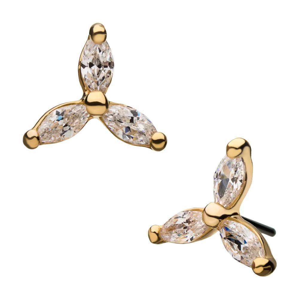 Invictus | 14k gold | Marquise Trinity | CZ