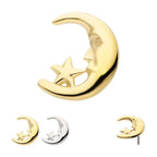 Invictus | 14k gold | Moon Face and Star