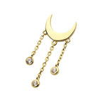 Invictus | 14k gold | Moon with Triple Dangle | CZ