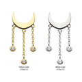 Invictus | 14k gold | Moon with Triple Dangle | CZ