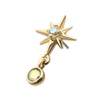 Invictus | 14k gold | North Star with Dangle | AB CZ