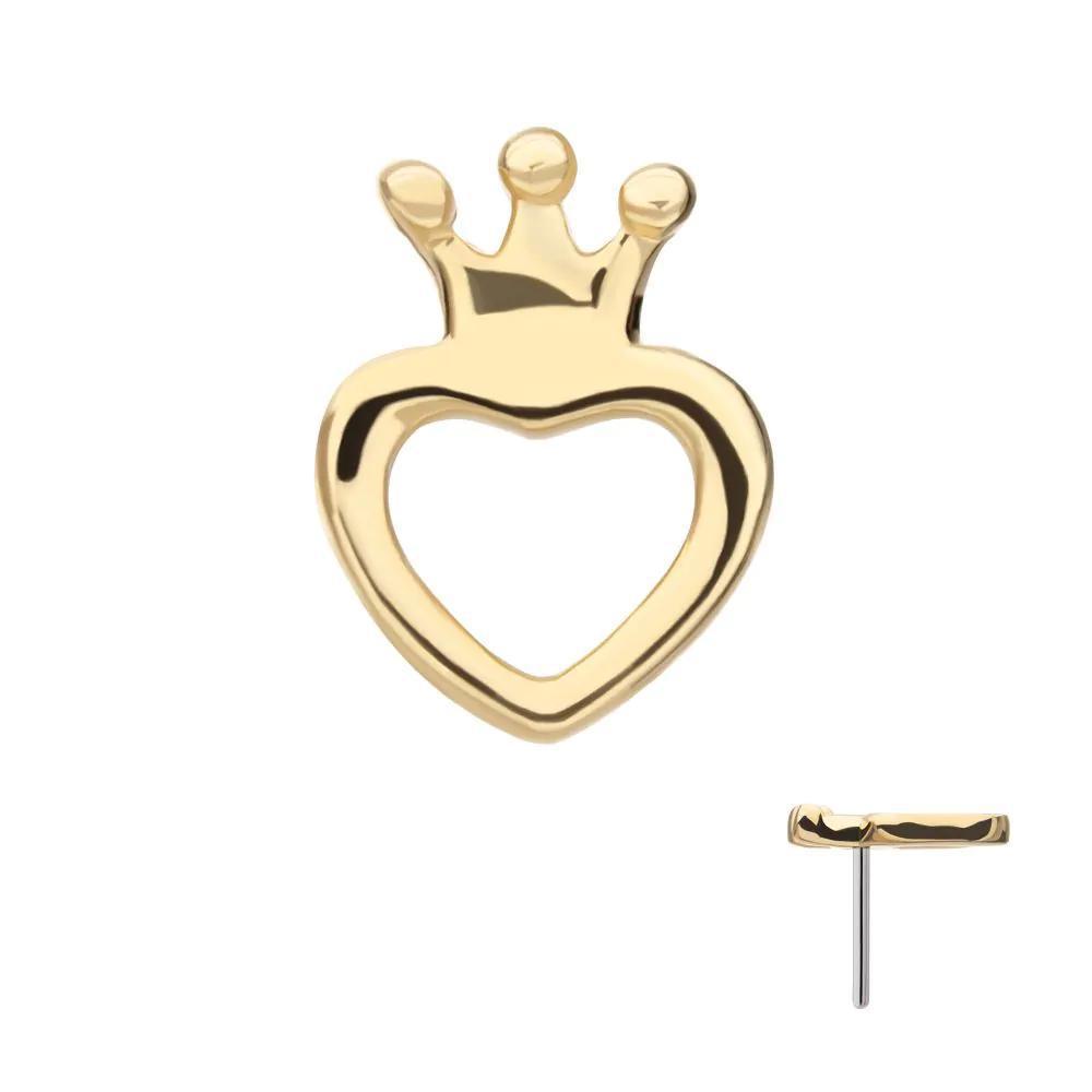 Invictus | 14k gold | Open Heart with Crown