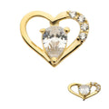 Invictus | 14k gold | Open Heart with Teardrop | CZ