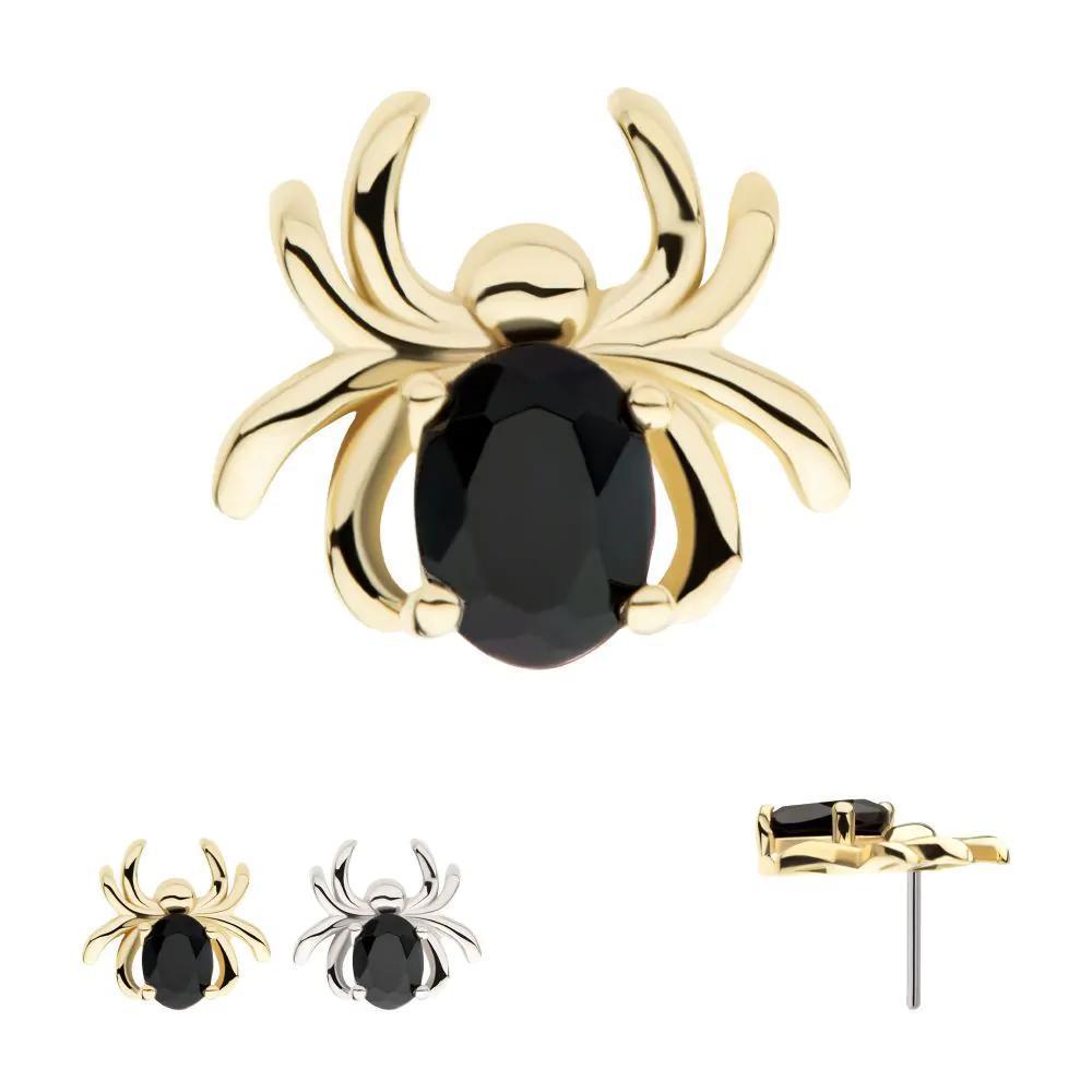 Invictus | 14k gold | Oval Spider | Black CZ