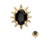 Invictus | 14k gold | Oval Spiked Edge | Black CZ