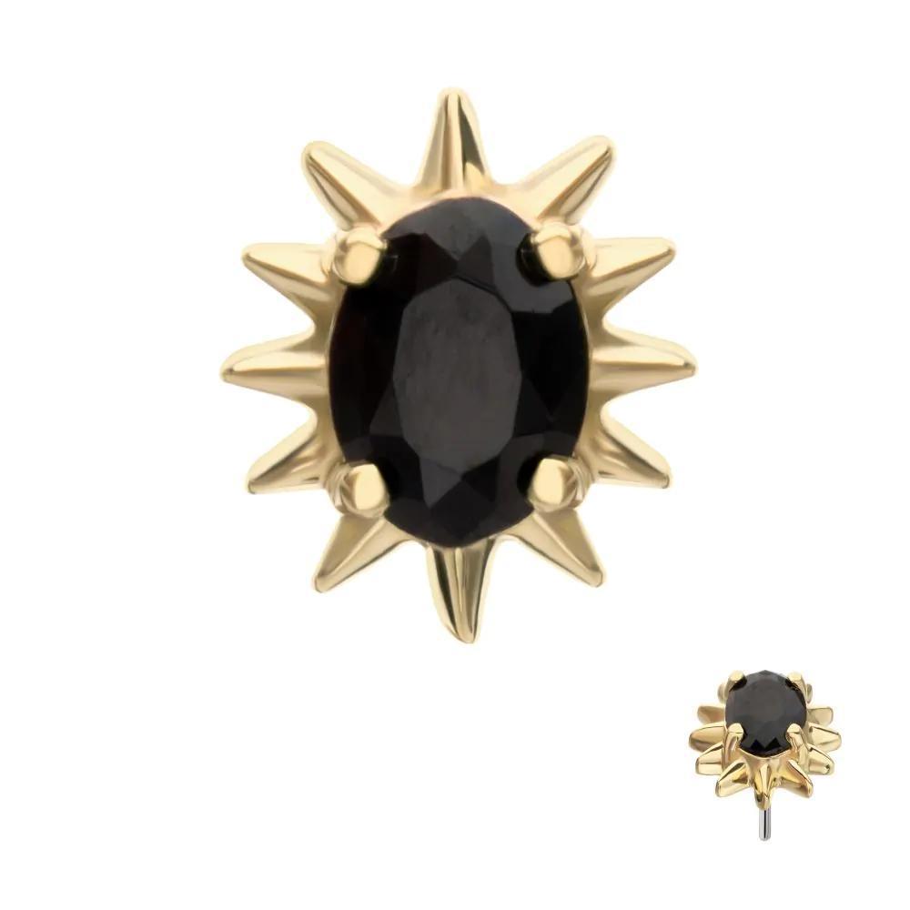 Invictus | 14k gold | Oval Spiked Edge | Black CZ