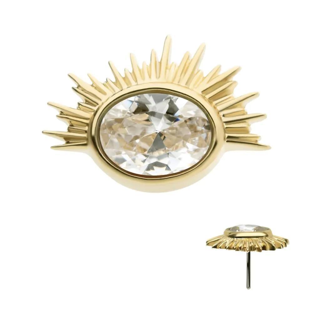 Invictus | 14k gold | Oval Starburst | CZ