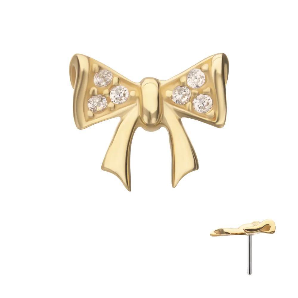 Invictus | 14k gold | Pave Set Bow | CZ