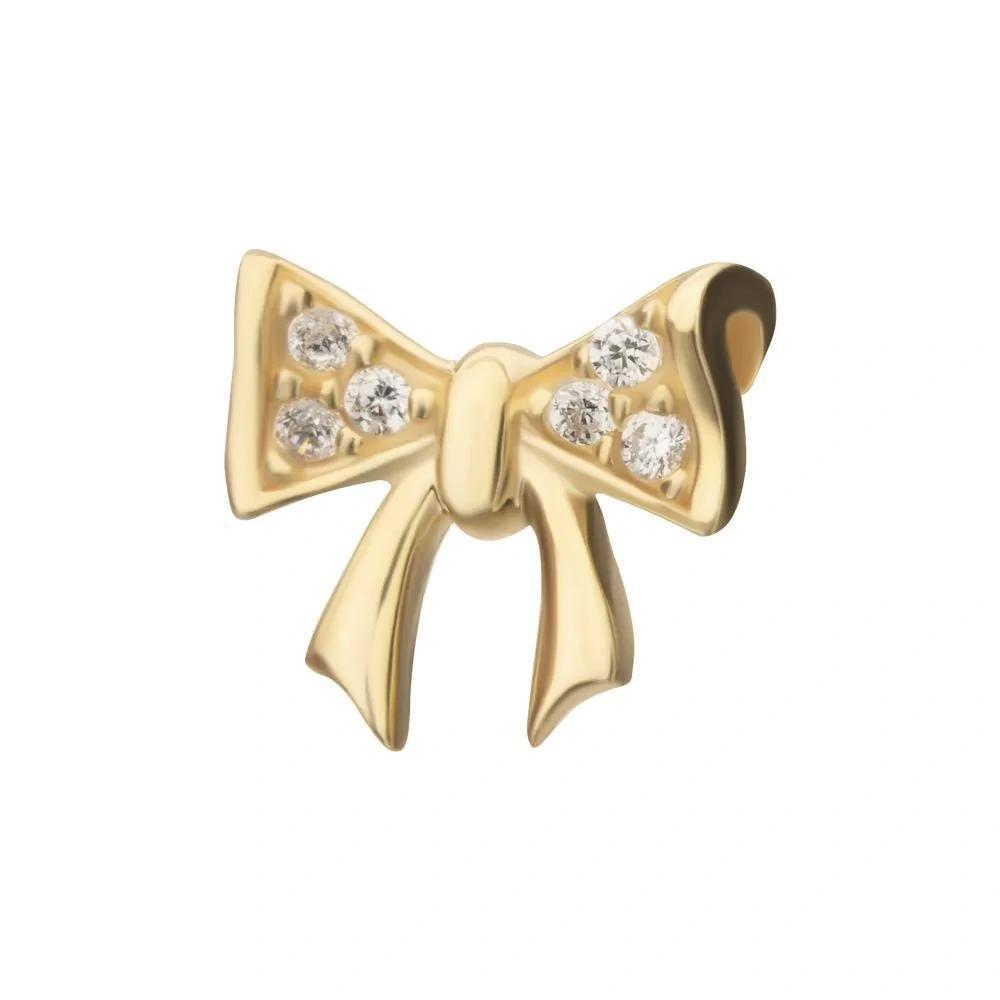 Invictus | 14k gold | Pave Set Bow | CZ