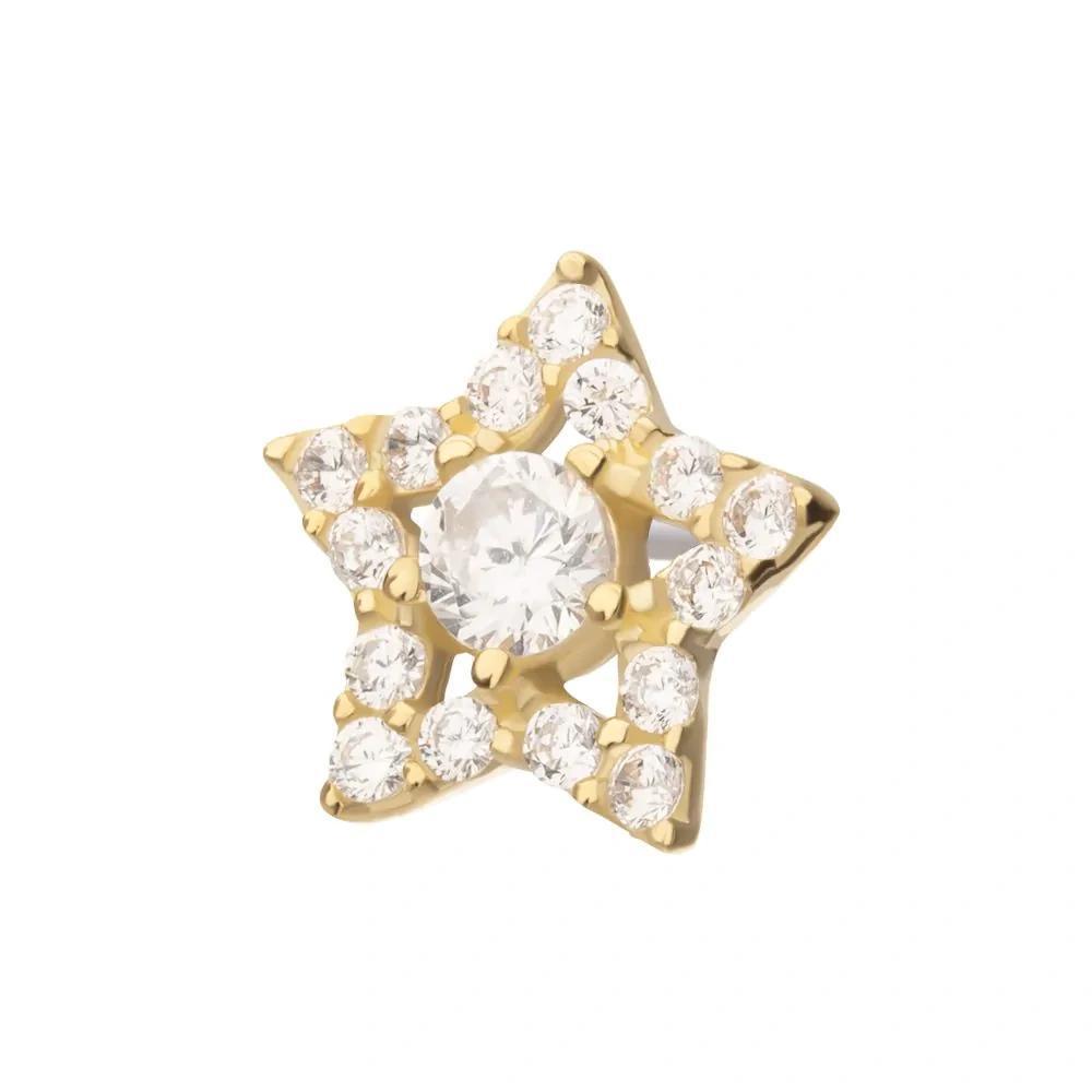 Invictus | 14k gold | Pave Set Cut Out Star | CZ