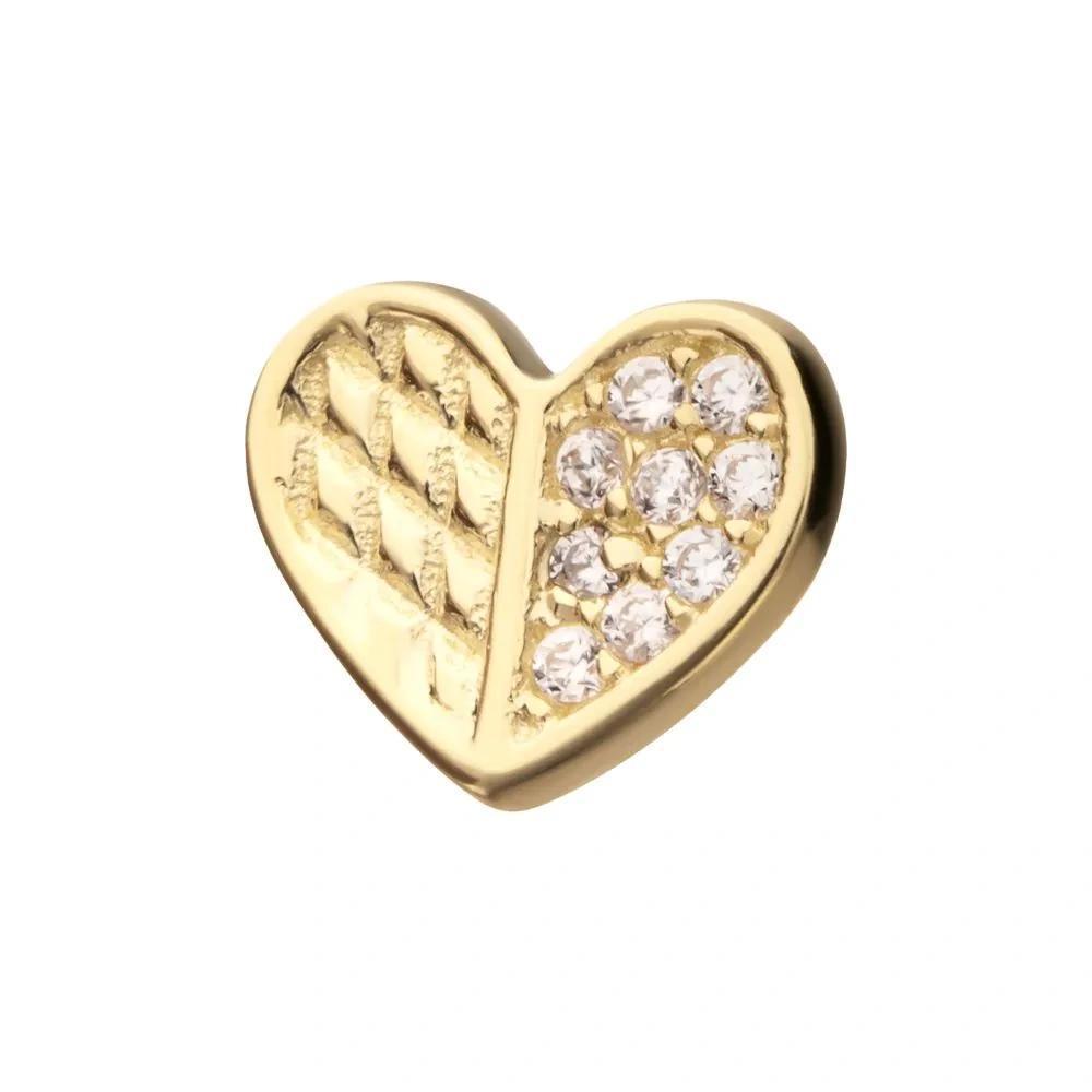 Invictus | 14k gold | Pave Set Geometric Heart | CZ