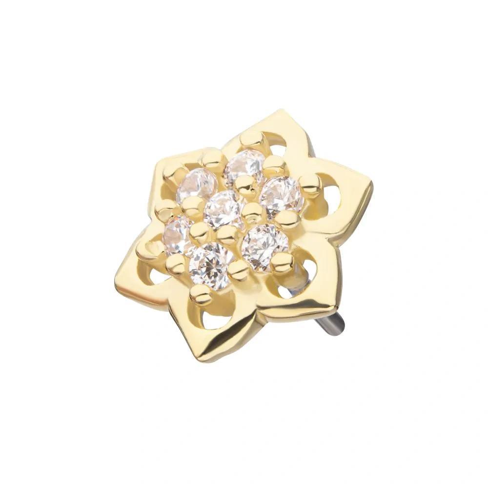 Invictus | 14k gold | Pave Set Mandala Flower | CZ