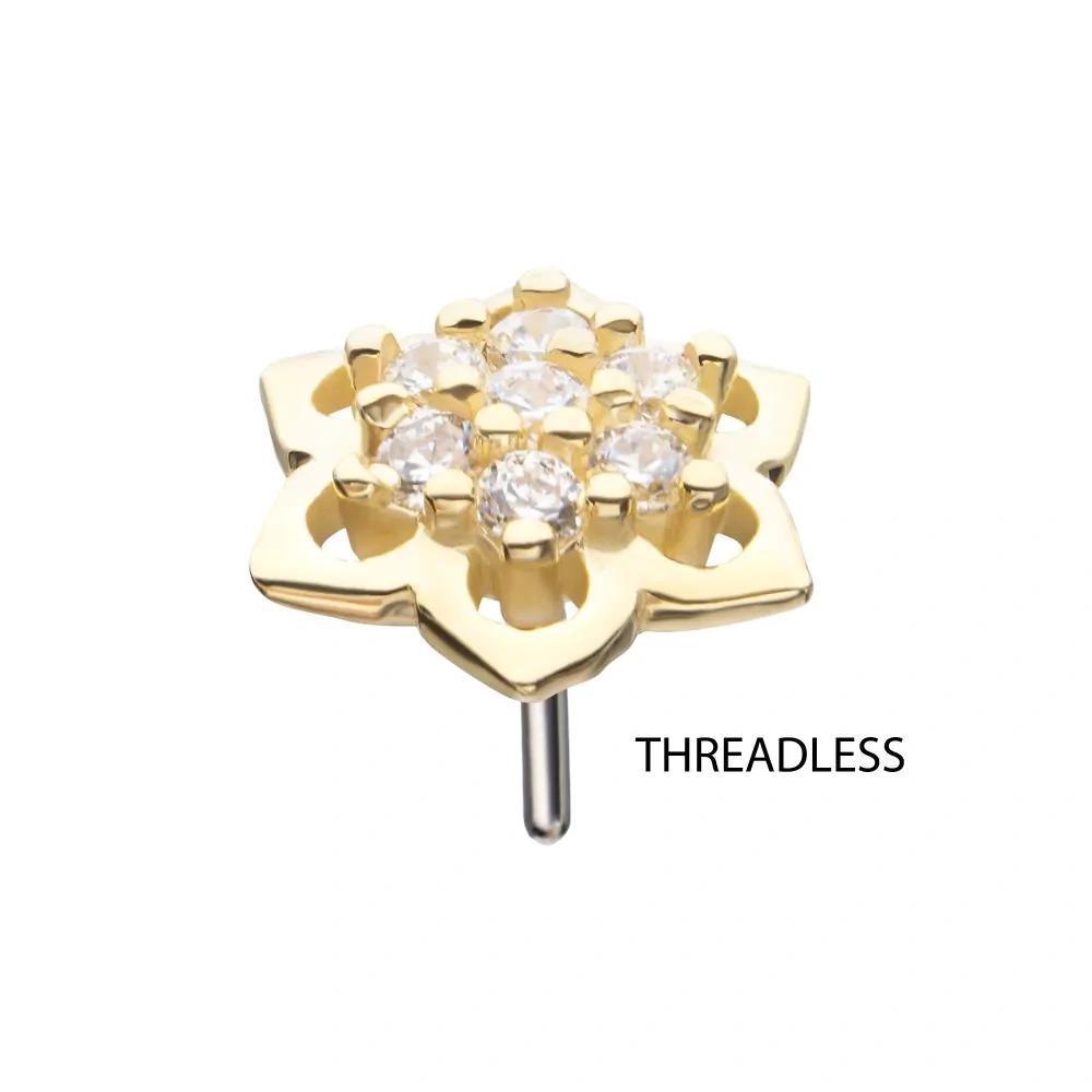 Invictus | 14k gold | Pave Set Mandala Flower | CZ