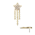 Invictus | 14k gold | Pave Set Star with Triple Chain | CZ